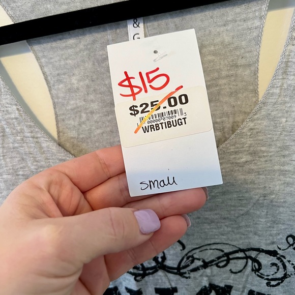 GREY Graphic Tank Top - SMALL - Picture 3 of 3